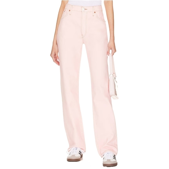 RE/DONE 90s High Rise Loose Women's Jeans Pink Size 28 NWT 90s Y2K Pastel Girly - Picture 1 of 8